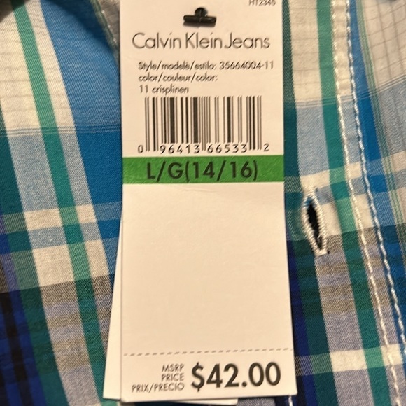 NWT Calvin Klein Jeans button down shirt - Picture 2 of 6